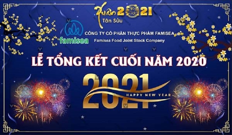 mẫu backdrop Year End Party
