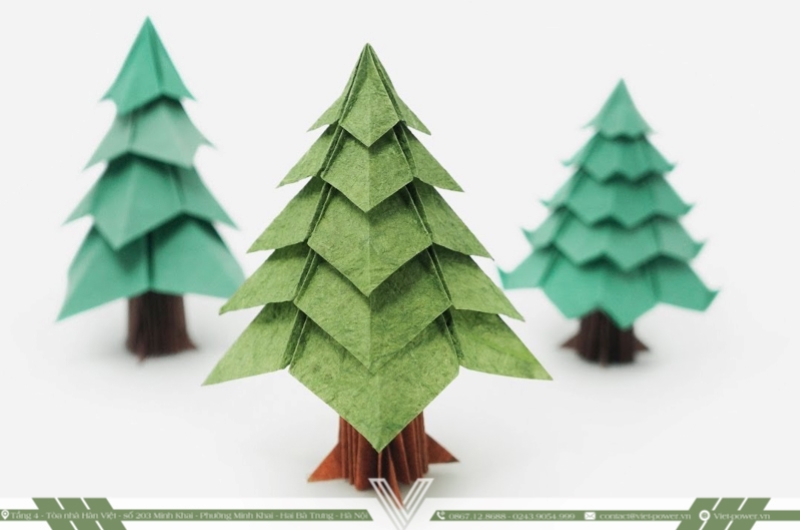 Cách làm cây thông Noel từ giấy